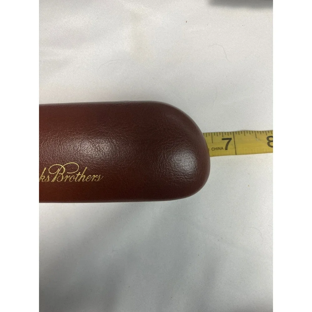 Brooks Brothers Brown‎ Eyeglass Case Hard Shell Gold Logo